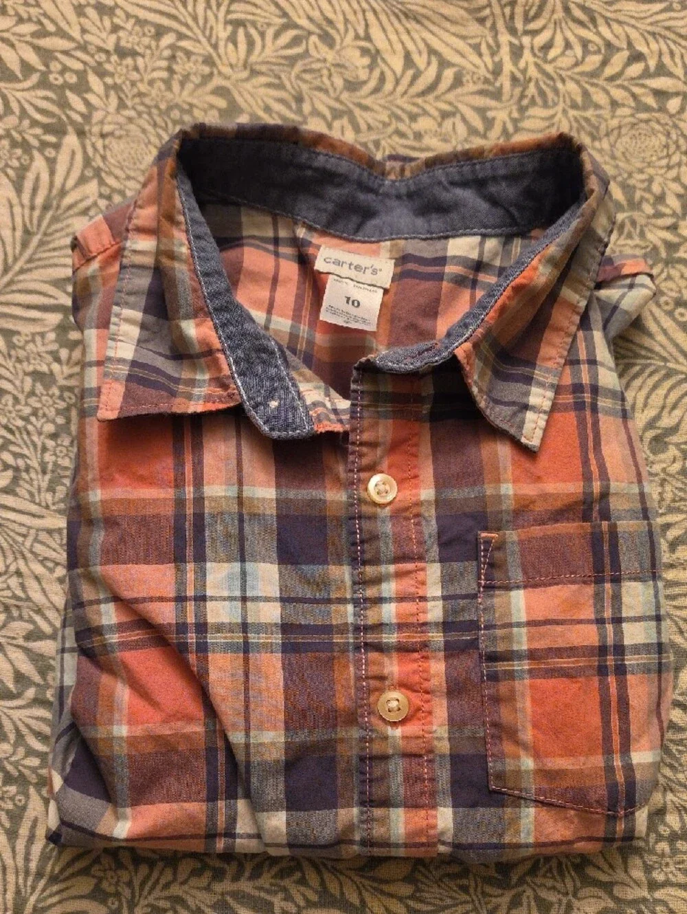 Carter's Pink and Blue Plaid Button-Down Shirt